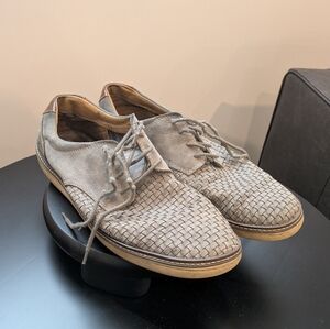 Men's Gray Woven Leather Shoes